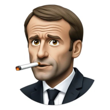 emmanuel macron smoking illegal cigarettes sticker