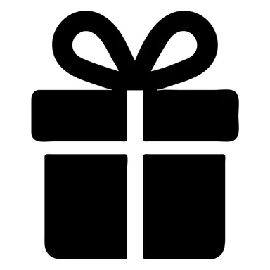 gift box icon, simple and bold, minimal color, clear outline sticker