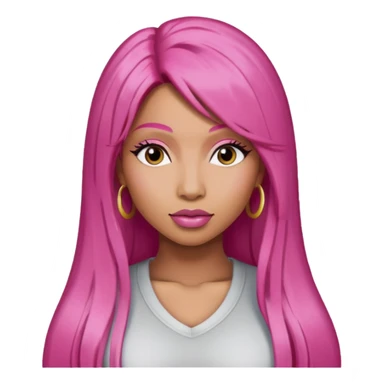Nicki Minaj with long dark pink hair sticker