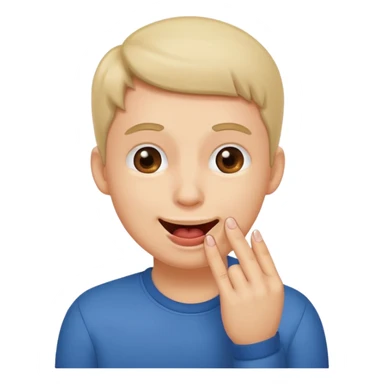 Emoji gêne et content qui mort un seule ongle sticker