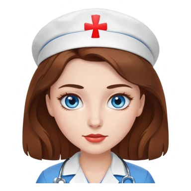 sexy nurse white skin brown hair blue eyes sticker