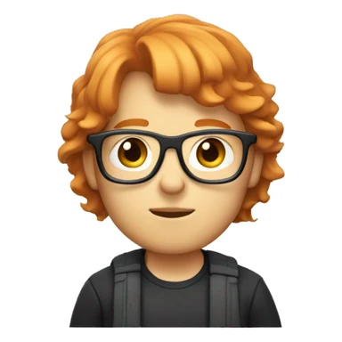 Nerdie with ginger hair and bangs sticker