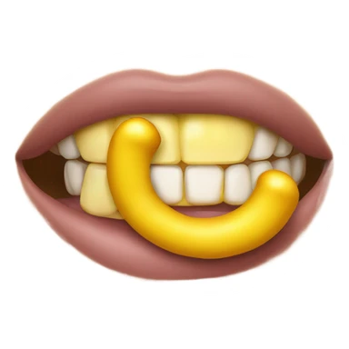 emoji face sucking a yellow bone sticker