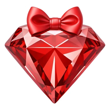  red bow shaped 56-carat diamond sticker