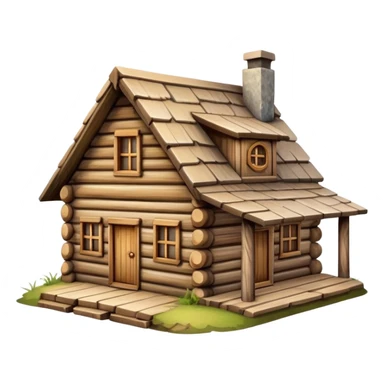 small log house sticker