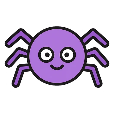 cute 2D simple purple spider icon sticker