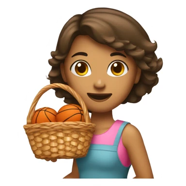 fille qui marque un panier en faisant du basket sticker