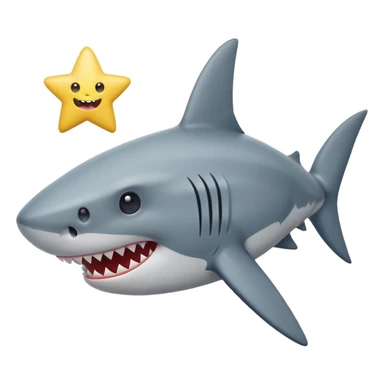 A shark with star emoji🦈⭐️ sticker