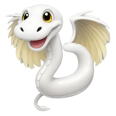 Happy white snake with wings on back sticker