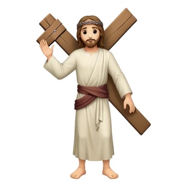 Jesus carrying the cross, fullbody, simplified sticker