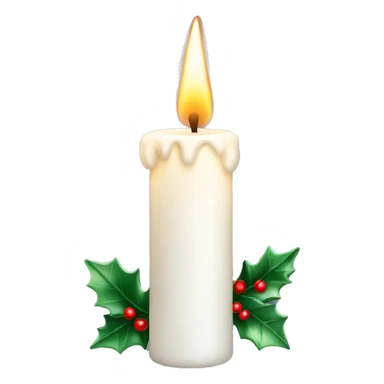 Christmas white  candle sticker