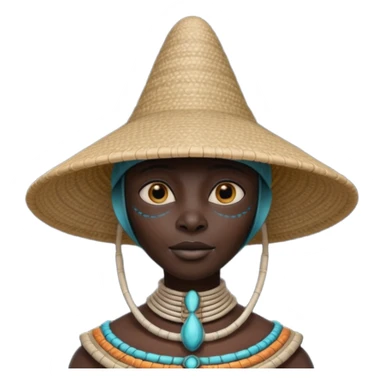 ancient alien with conical hat, black, half body sticker