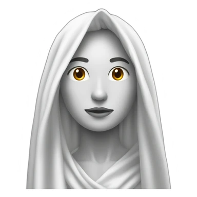 humain avec draps blanc  pointe au dessus de  tête sticker