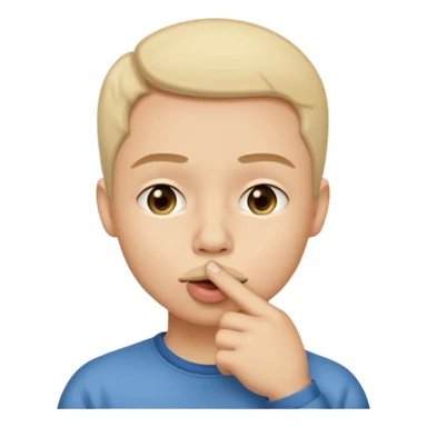 Shush emoji with finger on mouth sticker