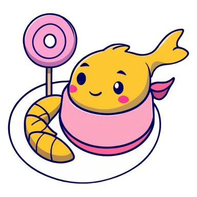 A sleek, modern Apple-inspired design with fish cake with pink swirl, rice cracker, and dango arranged in a clean, minimalist style with subtle Apple company aesthetic sticker