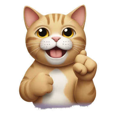 Cat that show third finger like saying I hate you sticker
