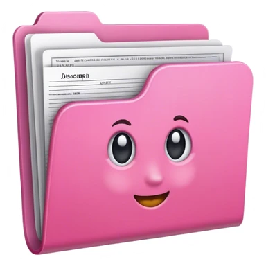 pink folder with docs sticker