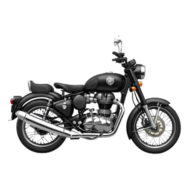 Black royal Enfield with white logo facing right side sticker