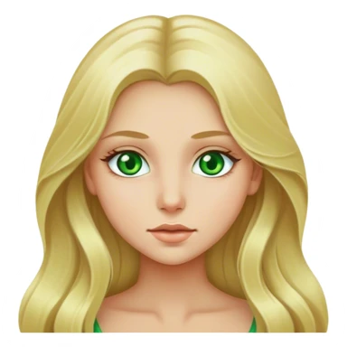 Blonde girl with green eyes long hair  sticker