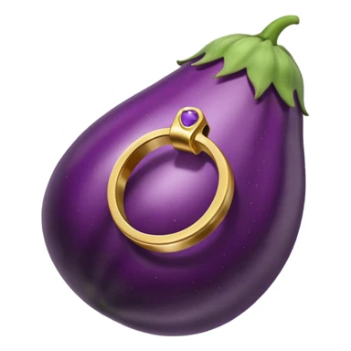 eggplant with signet ring around it sticker