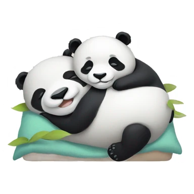 Sleeping panda couple sticker
