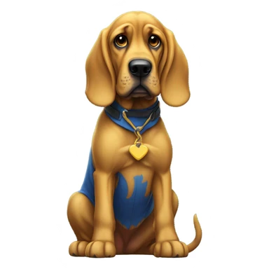 blue and yellow standing on hind legs begging bloodhound  sticker