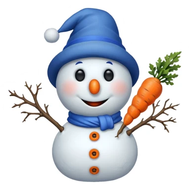 snowman wearing blue hat sticker