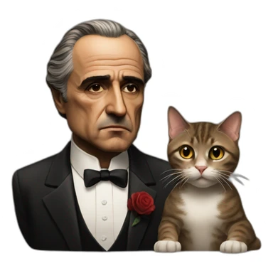 the godfather and cat sticker