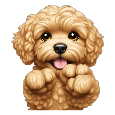 golden maltipoo hand - muscle sticker