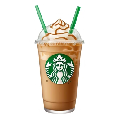 Starbucks iced latte in clear cup with green logo and straw sticker
