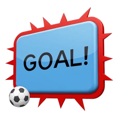 Word “Goal” sign comic style blue (#00A3E0) and red (#F9423A)  sticker