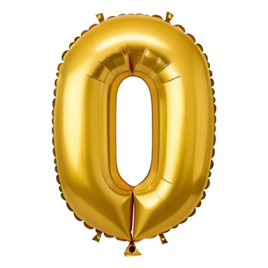 the number 0 in gold balloons sticker