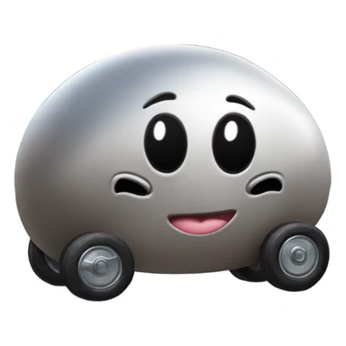 Metal cute black eyes Kirby ball driving on 4 car wheels sticker