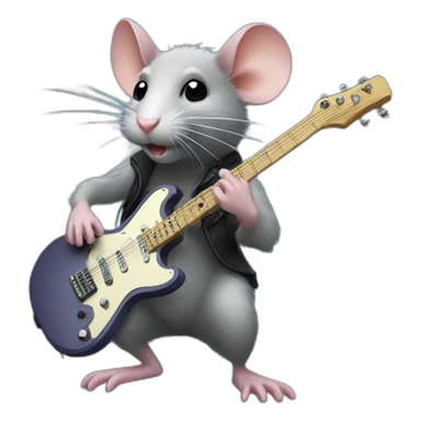 rat playing electro guitar sticker