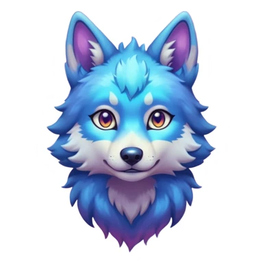 anthropomorphic anthro kawaii cute colorful shiny pastel nebula furry wolf-fursona furry (full body) sticker
