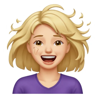 Laugh crying ripping hair out female sticker