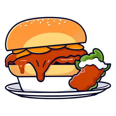 person eating sloppy joe sticker