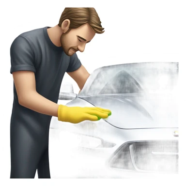 Guy Hand Washing Sports Car sticker