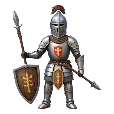 wooden knight spear sticker