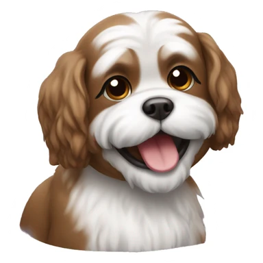 brown shitzu smiling sticker