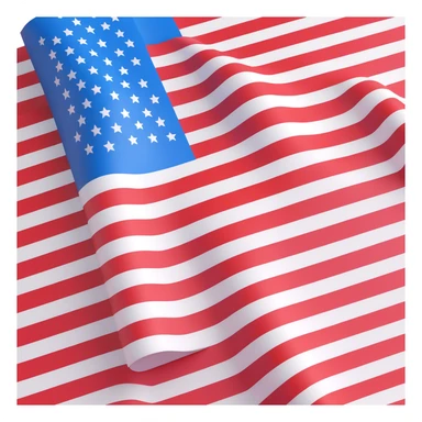 American flag very simple 3D emoji style, red and white horizontal stripes, small blue rectangle in the top left, no stars, no text, 3D look sticker