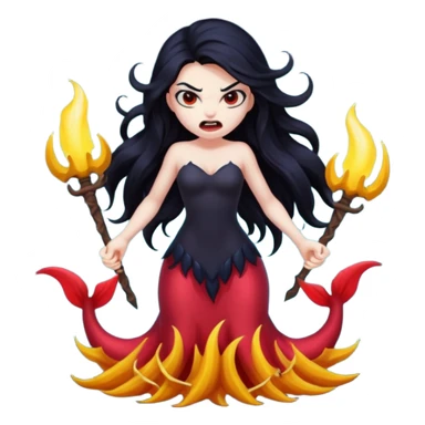 dark angry siren monster, full body sticker