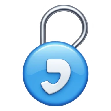 Blue Circle With a white hook sticker