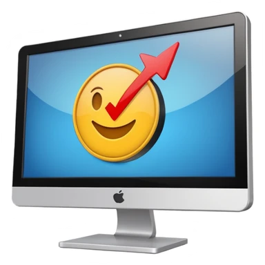 computer monitor with a check mark sticker