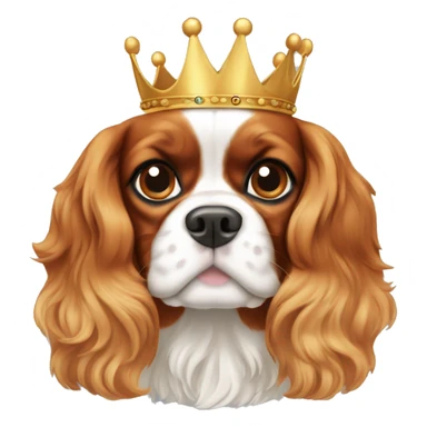 Cavalier King charles spaniel with crown sticker