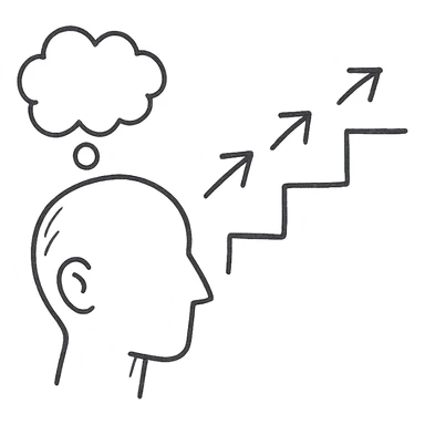 Step by step thinking icon sticker