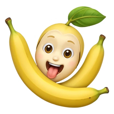 Excited face eating banana sticker