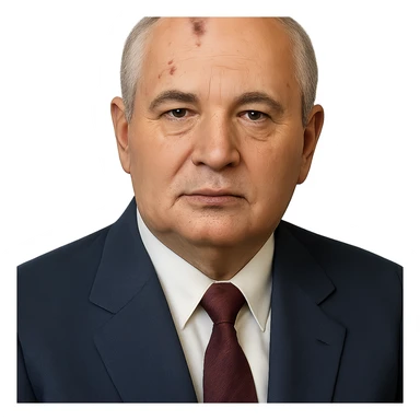 realistic icon of Mikhail Gorbachev, clean and focused, no background sticker