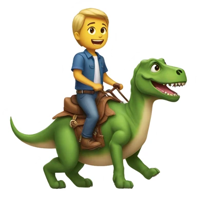 Dog riding Dino sticker