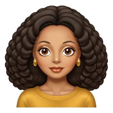 Diana Ross with dark brown hair sticker